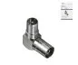 Mobile Preview: DINIC coaxial angle adapter 90°, metal housing coaxial plug to coaxial coupling